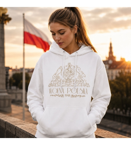 Damska bluza z kapturem WOLNA POLSKA